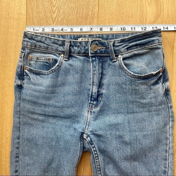 PRIMARK CROP STRAIGHT LEG  BLUE JEANS - 2 - Picture 5 of 12